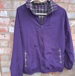 Retro 90's/y2k Activology Purple/Plaid Reversable Lightweight Jacket Med